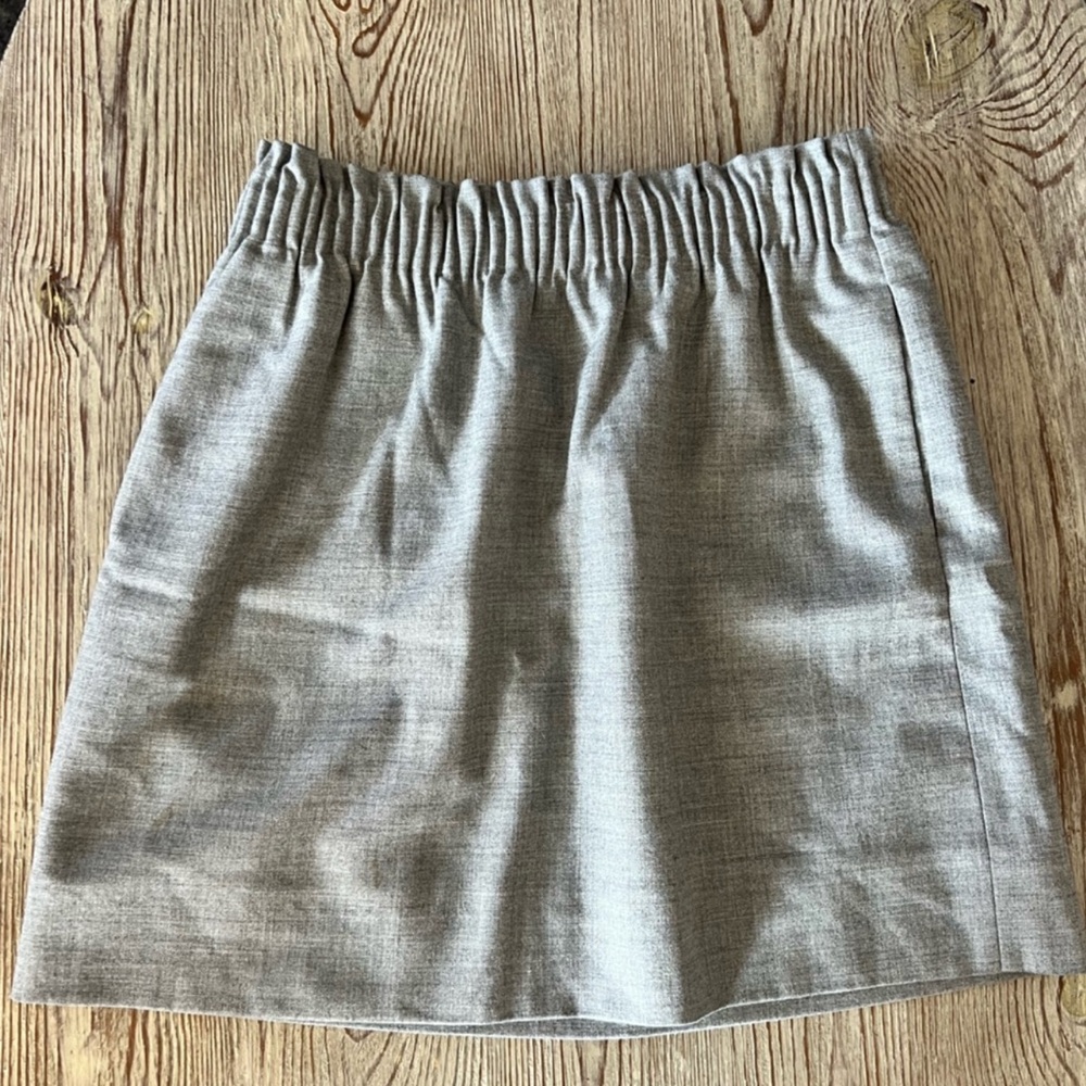J Crew Grey Wool A Line Sidewalk City Skirt